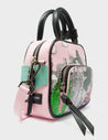 Marino Mini Crossbody Parfait Pink Leather Bag - Hairy Harold Print